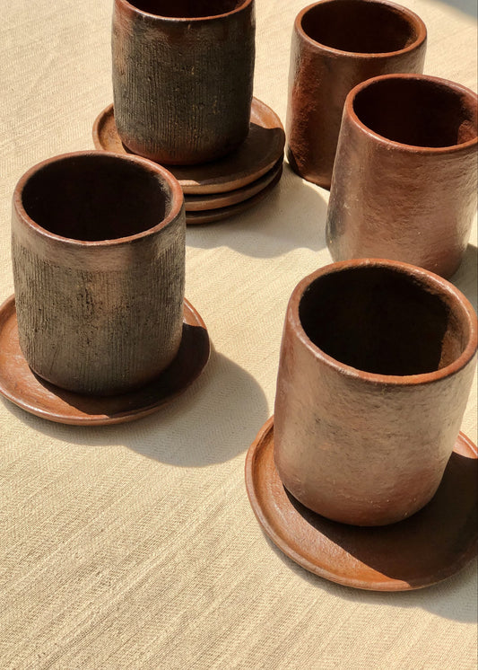 SET MUG + SOUS MUG EN ARGILE