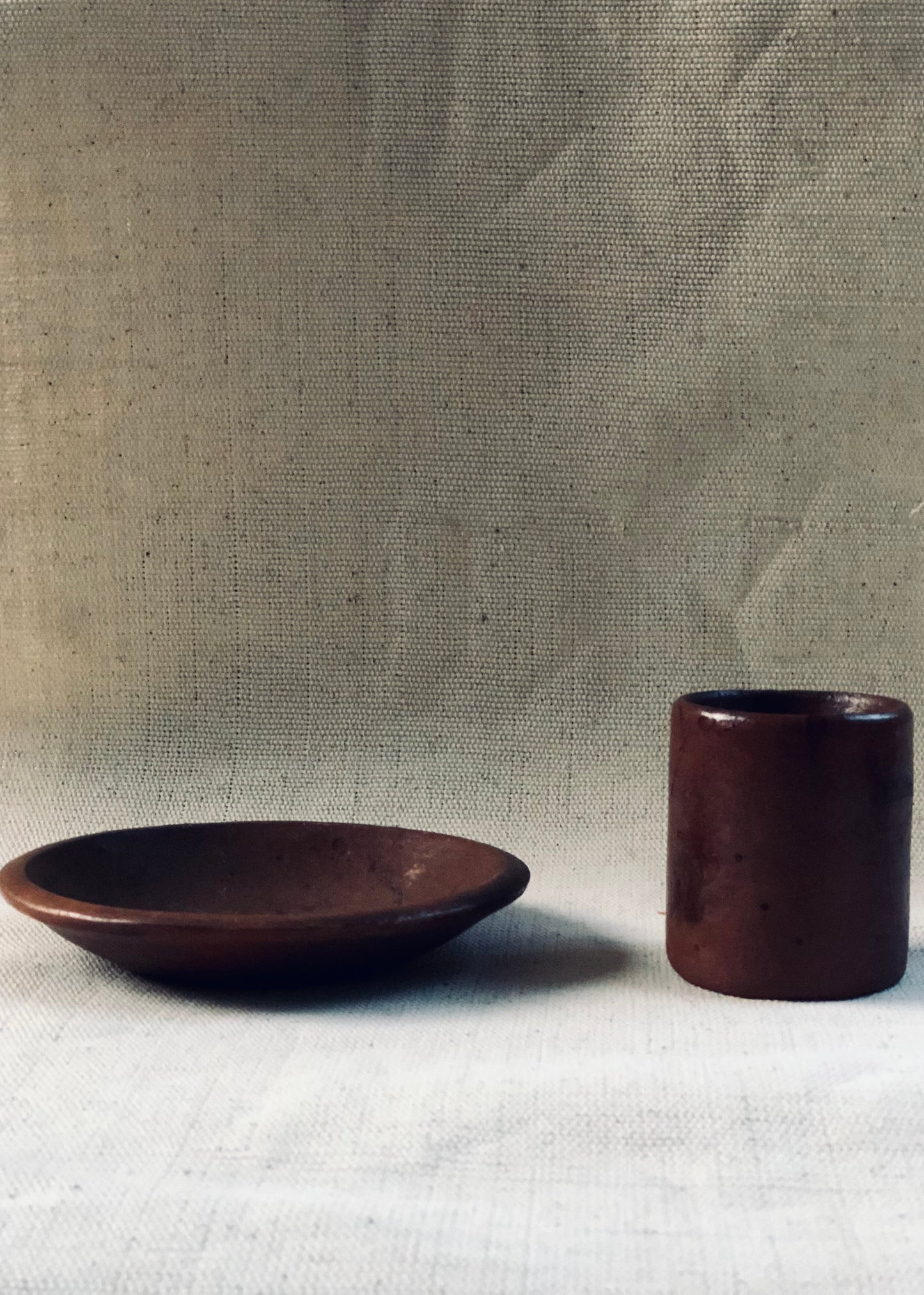 SET TASSE + SOUS TASSE EN ARGILE