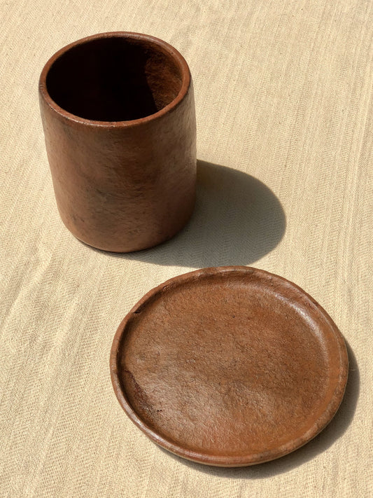 CLAY CUP + SAUCER SET