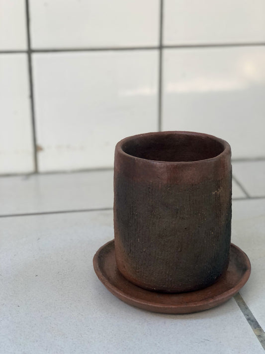 CLAY CUP + SAUCER SET
