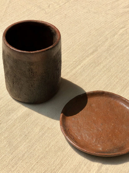 SET MUG + SOUS MUG EN ARGILE