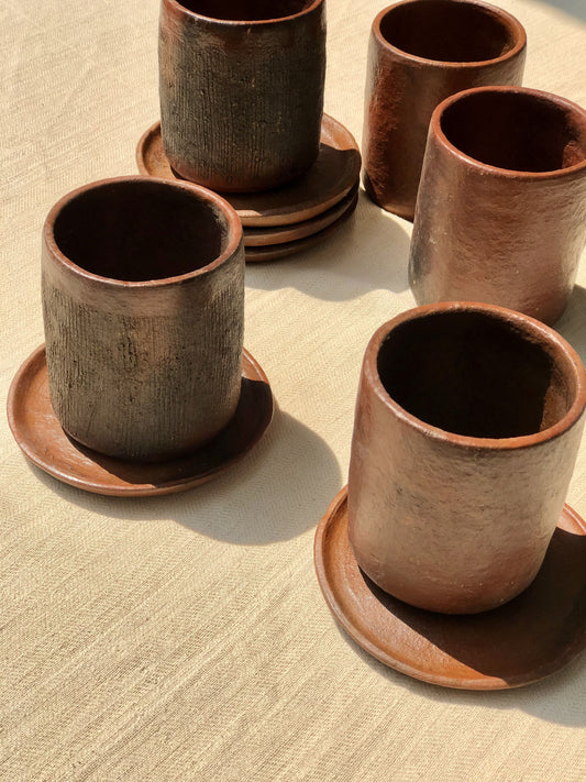 CLAY CUP + SAUCER SET