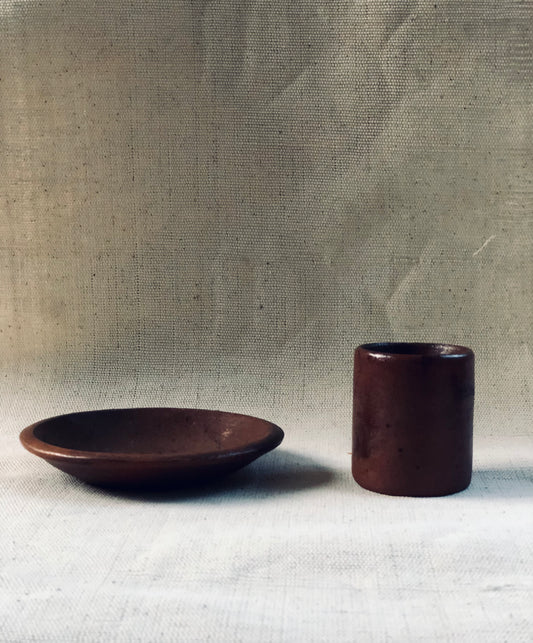 CLAY CUP + SAUCER SET