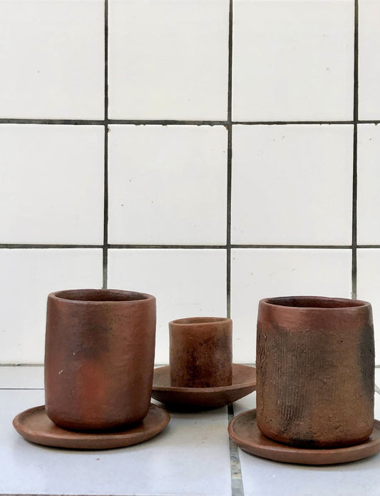 CLAY CUP + SAUCER SET